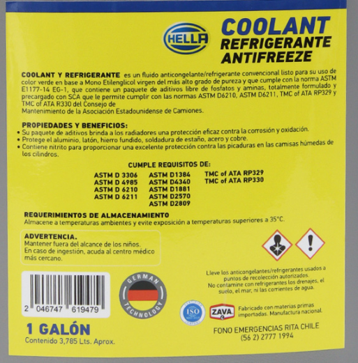 ANTICONGELANTE VERDE 3.8LTS 